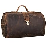 STILORD 'Percy' Arzttasche Leder Vintage Arztkoffer Doktortasche Business Handtasche Hausbesuch Echtleder, Farbe:kreta - braun