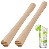 NAROSEBE 2 Stück Cocktail Stössel Holz EIS Zitronen Stößel 30 cm Barstößel Holz Eisstößel Fermentier-Stampfer Stößel für Cocktail Eiszerkleinerer Barstampfer Zum Debuggen Köstlicher Cocktails,Getränke
