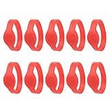 Armband, Silikonarmband für Zugangskontrolle, Komfortables, Helles und Wasserdichtes Design, Vielseitiger Gebrauch mit 13,56 MHz Frequenz, 10pcs (Rot)