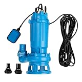 Tauchpumpe 1500W, Wasserpumpe, SCHMUTZWASSERPUMPE, Fäkalienpumpe 1,5kW Abwasser mit Schwimmer Entwässerung pumpe mit 2' / 1,5' / 1' KUPPLUNG