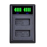 Kamera -Akku -Ladegerät, Batterieladegerät für Kamera, Batterieladegerät USB, Camcorder -Laden mit LED -Display, schneller Ladung, tragbarer Austausch für die Reise im Freien