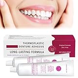 Haftcreme für Zahnprothesen,2 Stück Thermoplastischer Zahnprothesenkleber, Zahnprothesen-Haftmittel, Sicherer Thermoplastischer Prothesenkleber, Angenehmer, Lang Haltender Zahnkleber
