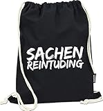 Hashtagstuff® Turnbeutel mit Sprüchen Designs auswählbar Kordel Schwarz Spruch Rucksack Jutebeutel Sportbeutel Gymbag Beutel Hipster Sachenreintuding