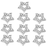 PENIKOKO 10 Stück Sternpendellornamente süße Nagelanhänger Nagelschmuck Charms Charme für Nägel Nageldekoration Nagelanhänger für Frauennägel Maniküre Reiz Nagel Charms Zinklegierung Silber