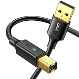 UGREEN Druckerkabel USB Scanner Kabel Typ B Anschlusskabel Drucker USB A auf USB B Stecker Printer Cable kompatibel mit HP, Canon, Epson, Lexmark, Brother, Dell - Vergoldete Kontakte(1.5m)