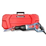 FANZWORK 1100W Säbelsäge Elektrisch – Fuchsschwanzsäge mit 0–2500 SPM, LED, inkl. Sägeblatt, mit 4m Kabel – Für Holz, Metall & Kunststoff u.v.m – Werkzeugloser Klingenwechsel