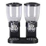 Wdfnexalai Doppelter Müslispender, doppelter Lebensmittelspender für Zuhause, Speisekammer, Müsli, Schwarz