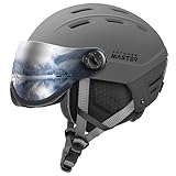 OutdoorMaster Snowboardhelm mit Skibrille, Skihelm und 2-in-1-Visier, abnehmbare Brille, schützender EPS-Schaum und 14 Kühlöffnungen, Schnee-Helme für Herren, Damen und Jugendliche