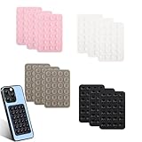 HJIAMA 12er Set Silikon Saugnapf Handyhalterung, Wiederverwendbar, Selbstklebend, Multifunktionale Saugnäpfe, rutschfest für Glatte Oberflächen, 4 Farben