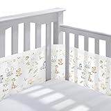 Bettumrandung Babybett,Baby Nestchen Bettumrandung,Kopfumrandung Babybett,Atmungsaktive Krippenumrandung,Babybett Atmungsaktiver Kollisionsschutz,Nestchen für Kinderbetten,Babybett Umrandungen
