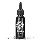 JimKing Tattoo Farbe Black Professionelle Tribal Liner Outlining Dauerhafte Schwarz Tattoos Tinte Set Hochwertig Körperfarben Microblading Pigment Für TäTowierer - Vegan (1oz)30ML