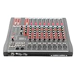 C-Juzarl Mischpult 8 Kanäle Audio Mixer Stereo Sound Mischkonsole Bluetooth USB Aufnahme Computerwiedergabe Phantomspeisung Digital Audio Mixer Verstärker