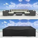 OOOXZO im Freien Abdeckung für Gartenmöbel, 600D Heavy Duty Dicke wasserdichte 220x170x90cm/LxBxH Terrassenmöbel Abdeckung Winterfest UV-beständig Zum Schutz verschiedener Möbel und Outdoor-Geräte