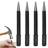 Ankörner Satz, Durchtreiber und Körner Set, Positionierstanzer 0.8, 1.6, 2.4, 3.2mm, 4 Stück Zentrierloch-Set, 4-teilig, Automatischer Körner Zentrum Locher Nagelhilfe
