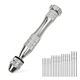 21 Stück Handbohrer Vise Handbohr Mini Bohrmaschine Pin mit 20 Spiralbohrer (0,3-1,6 mm) Precision Handbohr Bit Set Mini Bohrer for Hand Drill Epoxidharz Wood Jewellery Model Making DIY