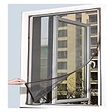 Einstellbare Magnetische Fliegengitter Fenster DIY Moskitonetz Fenster Einfache Installation Halten Sie Insekten und Mücken außen braun Rahmen mit grauem Netz 70x130cm 32