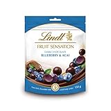 Lindt Schokolade Sensation Fruit Heidelbeere und Acai | 150 g | Dunkle feinherb Schokoladen Kugel mit erlesener Fruchtfüllung auf Apfelbasis | Pralinengeschenk | Schokoladengeschenk