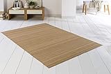 DE-COmmerce Bambusteppich SOLID Nature 60x90 cm extra breite 50mm StegeI die Neue Generation BambusteppichI kein Bordürenteppich I Teppich I Wohnzimmer I Küche I I Made IN Germany