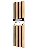 wohnartig® Akustikpaneele Spazio - 260 cm x 54 cm* Set - (Set = 2 Stück 260 cm x 27 cm) | Farbe: Eiche Artisan | Wandverkleidung | Akustikpaneel | Wandpaneele auf Filz |