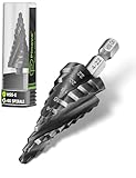 Pinava® Stufenbohrer HSS Cobalt Pro 4XSPIRAL [Schneller, Präziser, Langlebiger] Ø 4-22mm - Profi Kegelbohrer für Edelstahl, Metall, Holz, Kunststoff - Blech-Schälbohrer Extrem Scharfer Edelstahlbohrer