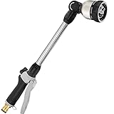 FANHAO Blumenampel-Gießstab, 8 Sprühbilder Garten Schlauch Bewässerung Zauberstab, 40.6cm Lang, Stab-Gartenbrause für Einen Höheren Wasserdurchfluss, Schwarz