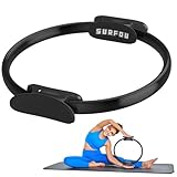 SURFOU Pilates Ring 32 cm, Yoga Fitnessring mit rutschfesten Griffen, Pilatesring Oberschenkeltrainer- & Hüfttrainer, für Beine, Arme & Ganzkörpertraining, Fitness Sportgerät