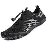 Rokiemen Badeschuhe Wasserschuhe Herren Damen Barfußschuhe Strandschuhe Schnell Trocknend Aquaschuhe Sommer Schwimmschuhe Surfschuhe Atmungsaktiv rutschfeste 3-Schwarz EU 43