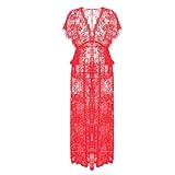 PBHGMGEBLV Women's Underwear Gowns Night Dress Lace Robe Gowns Women's Sleepwear Sexy Robe Floral Nightgown Long(Pink)