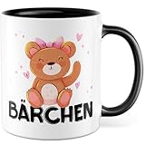 Freundin Tasse mit süßen Teddy Bär Motiv - Geschenk Bärchen - Kaffeetasse 330ml aus Keramik - Valentinstag Jahrestag Ehefrau Geschenkidee für Frauen Lieblingsmensch Partner Kosename Herzen