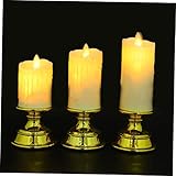Vaguelly 3 Stück Flammenlose LED Kerzen Batteriebetriebene Vintage Dekoration mit Basis für Romantische Tischgestaltung Geeignet für Wohnräume und Besondere Anlässe