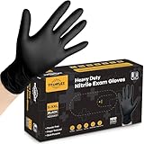 ZASTION TITANflex Disposable Nitrile Exam Gloves, 6-mil, Black, Heavy Duty Disposable Gloves, Cooking Gloves, Latex Free, Powder Free