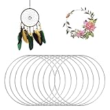 10 Stück Metallringe Zum Basteln,Metallring,Traumfänger Basteln,Metallringe,Bastelringe Metall,15cm Silber Traumfänger Ringe Metall Für Diy,Kunsthandwerk,Die Herstellung Von Hochzeitskranzdekor