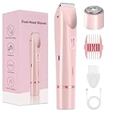 Brigin Elektrorasierer für Damen, 2-in-1, elektrischer Epilierer für Damen, ohne Schmerzen, Intimrasierer, tragbar, wiederaufladbar über USB, leicht zu reinigen, wasserdicht IPX7