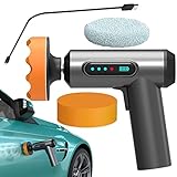 YUAB Akku Polierer fürs Auto, 4000mAh wiederaufladbares Poliermaschinen-Kit, Tragbarer Pufferpolierer zum Autowachsen, Entfernen von Kratzern