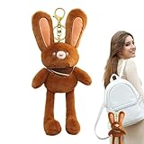 Hasenbettchen, Plüschhase | Ziehen Sie den Schlüsselring der Handtaschen, Plüschtier Hase, Plüschtier aus Plüsch, zieht Ohren Bunny Bunnybag Keychain für eine lustige Interaktion, 1, Se référer au