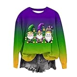 Damen Sweatshirt Lässiges Design Lustiges Karnevals-Thema Langarm-Pullover Freizeitmode für Frauen (Mint Green, XL)
