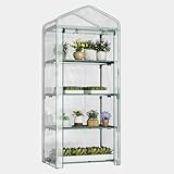 Meulbaty Gewächshaus mit 4 Etagen,klein Foliengewächshaus 70x48x160cm Anzuchthaus Treibhaus platzsparend Frühbeet für Balkon,Zimmer,Garten