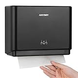 anydry 5101 Spender Hygienisch ABS Papierhandtuchspender Kommerziell für Falthandtücher An der Wand Montiert Schwarz
