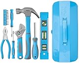 Hi-Spec Werkzeugkasten für Anfänger. Blaue Metallbox mit Handwerkzeugen und platz für mehr– Ideal für den Einstieg und den Gebrauch zu Hause