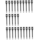 TOPPERFUN 25 Stück Reinigungsbürsten Kleiner Kunststoffbürsten für Haarschneidemaschinen und Luftbefeuchter Schwarz Kompakt und Vielseitig für Tastatur Jalousien und Elektronikpflege