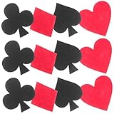 FONDOTIN 12 Stück Teiliges Filzuntersetzer Spielkarten Motiv Hitzebeständige rutschfeste Tischdekoration Vielseitige Filzunterlage für Gläser Becher Bar und Zuhause Praktische