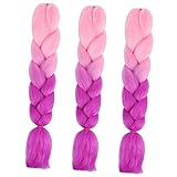 VICASKY 3 Stück Teiliges Haaraccessoires mit Fake Braid Haarschmuck Hellrosa und Purpurrot Stylisches Headwear für Besondere Anlässe