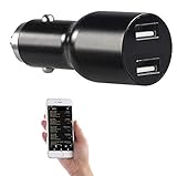 Lescars GPS Fahrtenbuch: Kfz-Fahrtenbuch-Adapter & USB-Ladegerät, Bluetooth, App, Quick Charge (GPS Tracker Auto, Elektronisches Fahrtenbuch, Fahrtenschreiber)