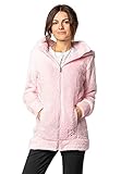 Sublevel Damen Fleece-Mantel: Kuschelige Teddyfleece Kapuzenjacke, Langarm, Warm und Bequem, Freizeitjacke in Schwarz, Rosa, Weiß, Grau Rose XS