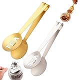 Teebeutelquetschzange, Edelstahl-Teezange, Sieb-Clip, Teefilter-Löffel-Klemme, Teesieb-Halter, Clip, Teebeutelhalter zum Greifen von Tee, Eis, Zuckerwürfeln, Bar, Teezubehör für Teeliebhaber, 2 Stück