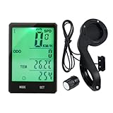 BESPORTBLE Fahrradgeschwindigkeit Statisches Heimtrainer Fahrrad Kabelgebundener Tachometer Tacho Mit Rücklicht Fahrradcomputer Geschwindigkeitsmesser Kabellos Fahrradtraining