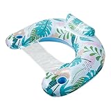 Aufblasbarer Pool-Schwimmstuhl Float Aufblasbarer Poolsessel, Halbtauchig, Aufblasbar Schwimmsessel Mit Getränkehalter, PVC, Einlagig, Groß, Im Hawaii-Stil, Für Beach Party Pool Erwachsene Kinde