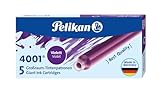 Pelikan 310664 Tintenpatronen 4001 Violett, Etui mit 5 Großraum-Patronen