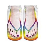 AMDOLE Hohe Kompressionssocken für Damen, Flip-Flop, lustig, versteckte Laufsocken, personalisierbar, niedrig geschnitten, für Herren, Sportsocken, Größe 39, hot pink, Einheitsgröße