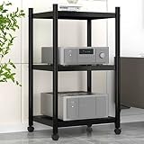 JNHWFDB Audio-Regal mit 2/3/4 Etagen, Eck-Media-Ständer mit Bremsrad, verstellbarer CD-Player, Aufbewahrungsregal, Audio/Video/Medienkomponentenschrank, robuster Medien-Aufbewahrungsschrank (50 x 40 x